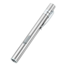 LED Flashlight USB Charging Stainless Steel Mini Pen Type Outdoor