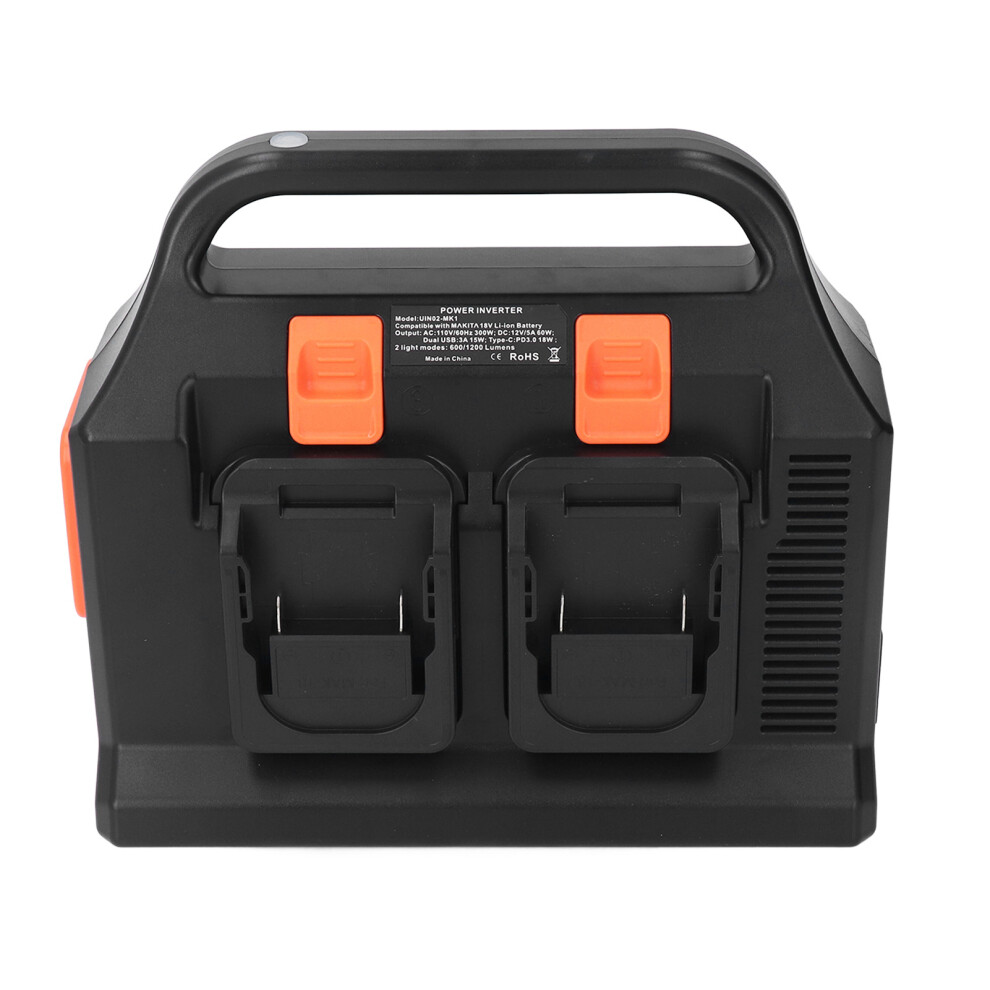 Portable Inverter 300W 18V Battery Car Tool 110-120Vac Orange 323163344393