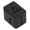 (Black) Universal Travel Adapter USB C International Plug Multi Outlets 5