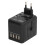 (Black) Universal Travel Adapter USB C International Plug Multi Outlets 2