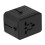 (Black) Universal Travel Adapter USB C International Plug Multi Outlets 4