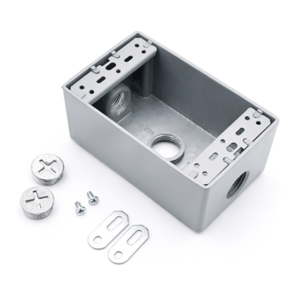 (1/2In) Weatherproof Electrical Outlet Cover 1 Gang Aluminum Waterproof Box 323163282114