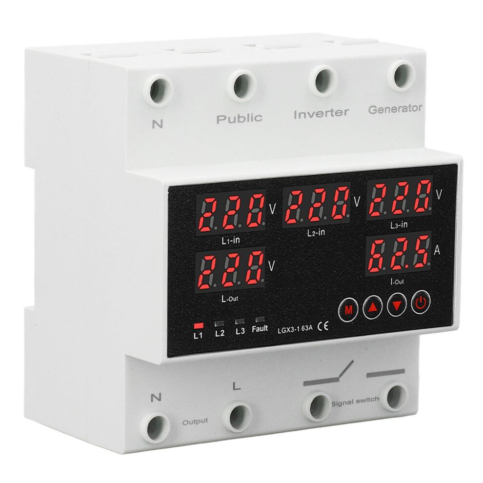 (Ac110v) 3P4w Auto Transfer Switch 63A Led Voltage Protector Ac220v 323163283265