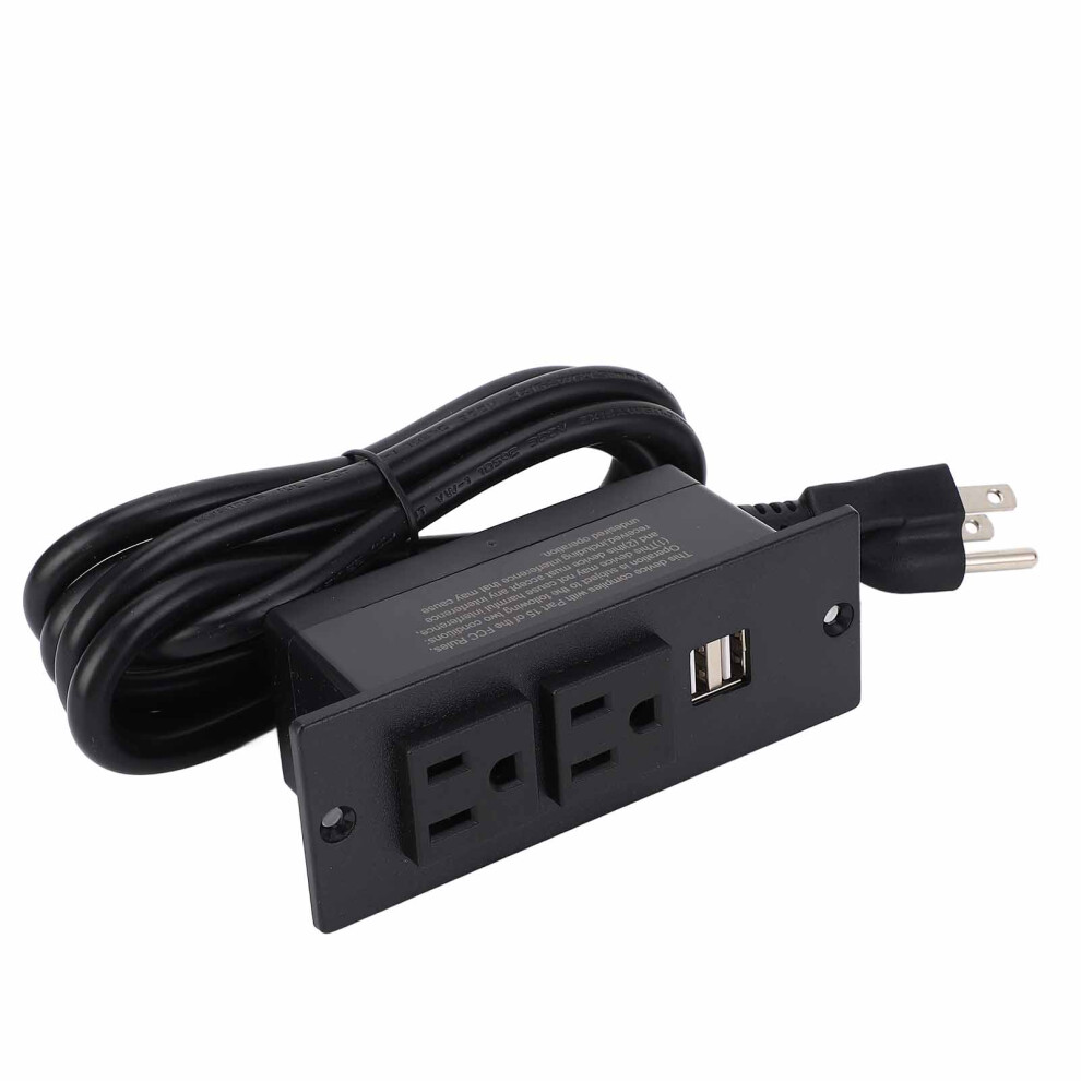 (White) Recessed Power Strip 1500W 2 Ac 2 Usb 1.5M Cord 323163284125