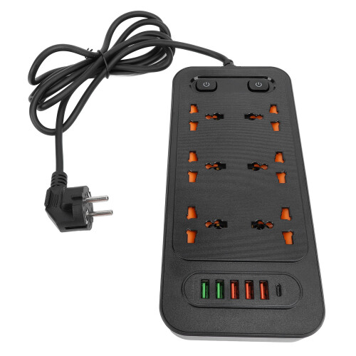 Power Strip 3000W 6 Outlets 5 USB 1 Type C Fast Charge
