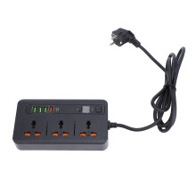 Steckdosenleiste 3000W USB PD/QC Dual-Charge mit Digitaldisplay