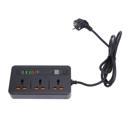 Steckdosenleiste 3000W USB PD/QC Dual-Charge mit Digitaldisplay
