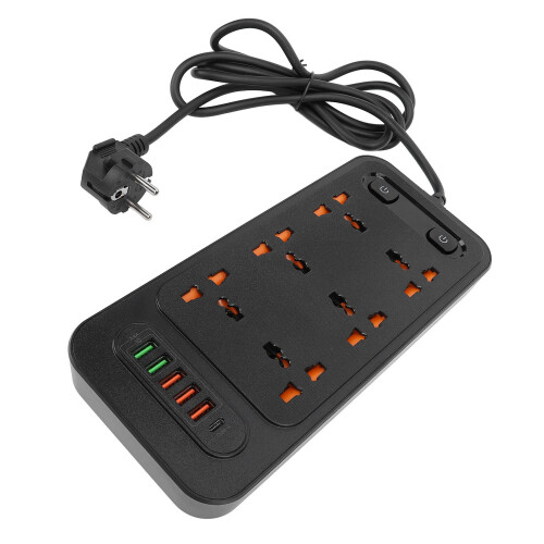 Power Strip 3000W 6 Outlets 5 USB 1 Type C Fast Charge 2