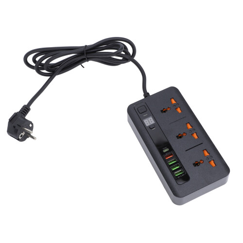 Steckdosenleiste 3000W USB PD/QC Dual-Charge mit Digitaldisplay 1