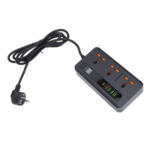 Steckdosenleiste 3000W USB PD/QC Dual-Charge mit Digitaldisplay 2