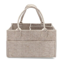 Diaper Caddy Nursery Storage Bin and Car Organizer Khaki for Diapers and Baby Wipes