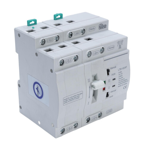 Double Power Automatic Transfer Switch 4P 63A DIN Rail Mini ATS 1