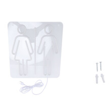 Toilette LED-Neon-Schild USB auffällig Wandhalterung WC