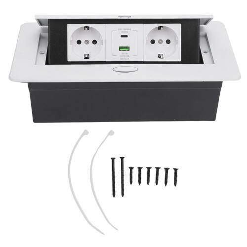 Recessed Desktop Outlet Waterproof Power Hub USB-C