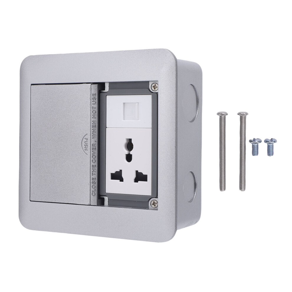 Desktop Socket Box 3 Prong 4000W 16A Silver 610830969851