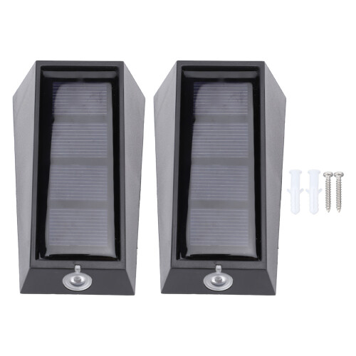 Solar-Außenwandleuchte wasserdicht weiß/warm 2 Farben LED