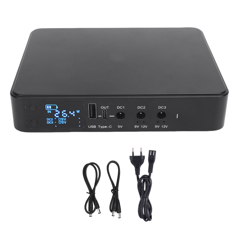 (Eu Plug) Ups 18000Mah Digital Display Usb-C 5V 9V 12V Router Camera Eu 610830972059