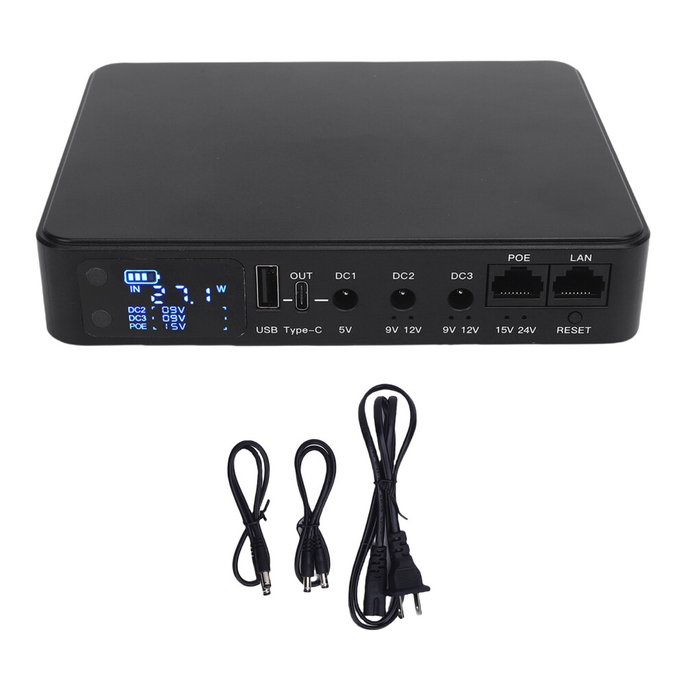 (Us Plug) Ups 18000Mah Digital Display Poe15v/24V Usb 5V/9V/12V Us Plug 610830971892