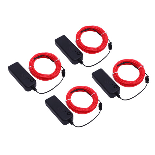 4PCS Neon Strip Light 16.4ft Pink Battery Powered 360 Cuttable 2