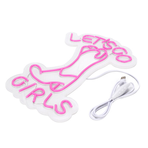 LED Neon Light Lets Go Girls Boot Wall Decor for Party 2