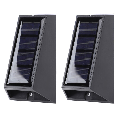 Solar-Außenwandleuchte wasserdicht weiß/warm 2 Farben LED 2
