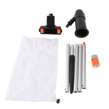 (Black US Standard) Tragbarer Poolstaubsauger mit Aluminiumstange u. Nylonbeutel, Schwarz
