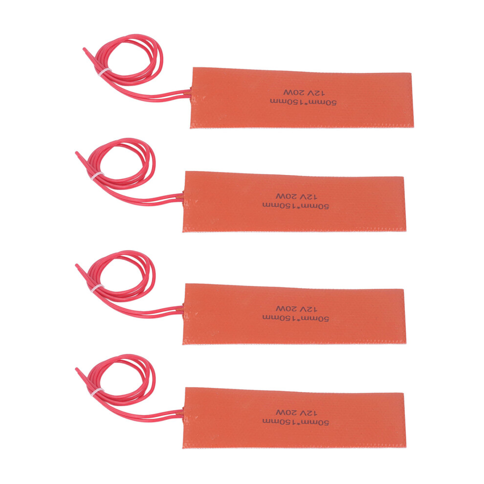 4Pcs Silicone Heating Pad 20W 12V Flexible Heater Mat