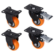 4x Plattengussräder 200lbs 3in Doppelkugellager