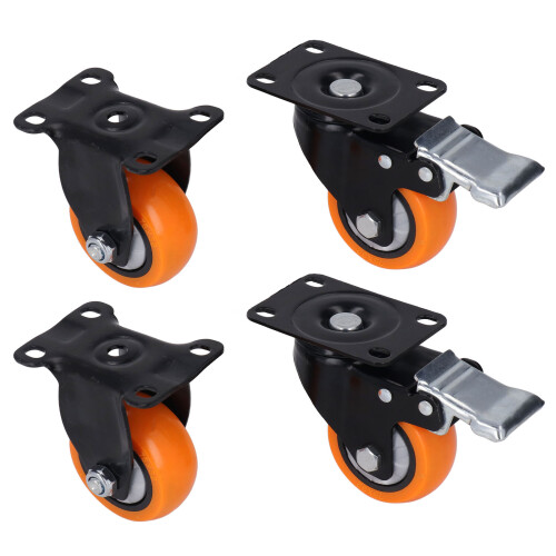 4x Plattengussräder 200lbs 3in Doppelkugellager
