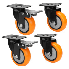 4x Rollenrad 250lbs 4 Zoll Doppelkugellager