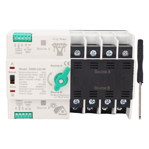 Double Power Automatic Transfer Switch 4P 400V 125A Quick ATS