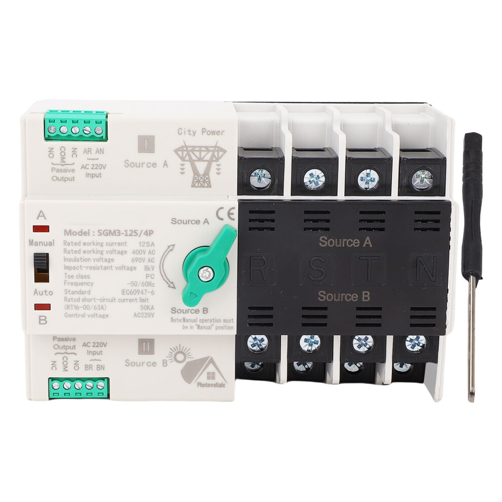 Double Power Automatic Transfer Switch 4P 400V 125A Quick Ats 610830971847