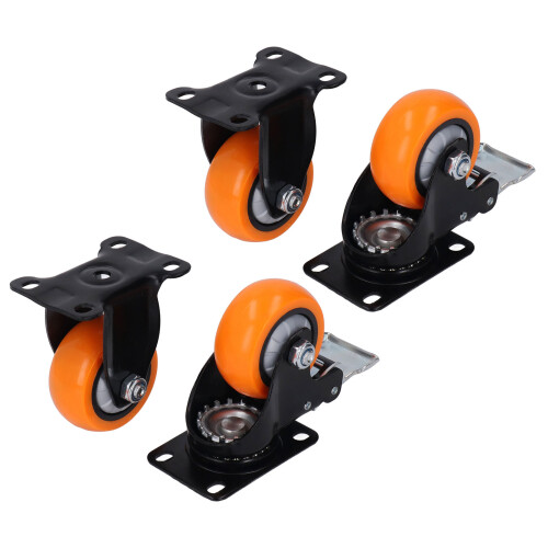 4x Plattengussräder 200lbs 3in Doppelkugellager 1