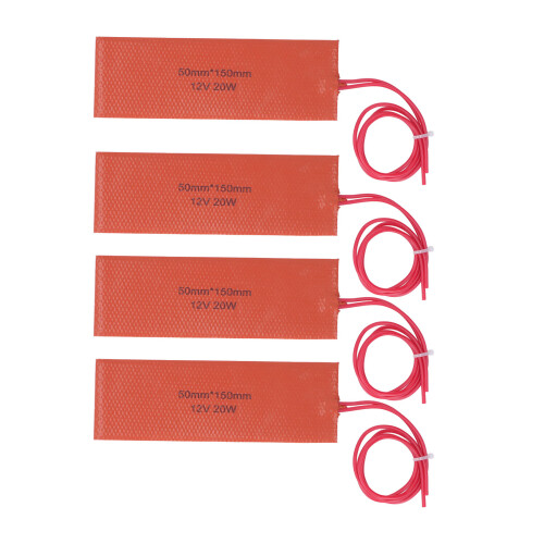 4Pcs Silicone Heating Pad 20W 12V Flexible Heater Mat 1