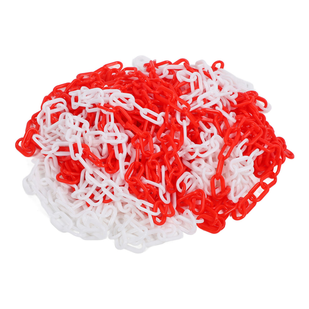 (Red And White) Traffic Chain Cone Pole Safety Barrier Pvc 8Mm 25M Red White 323163077895