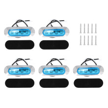 (White) 5x LED-Seitenmarkerlicht IP67 wasserdicht blau, DC10-30V