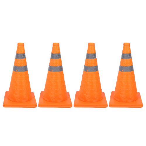 4Pcs 45cm Reflective Foldable Traffic Cones PP Base Waterproof Oxford