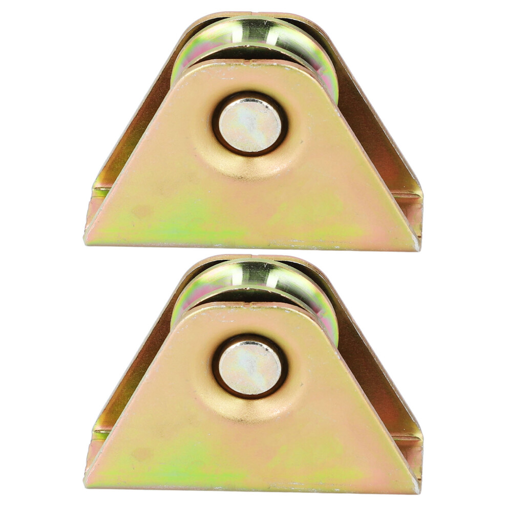 2 Pcs Fixed Pulley 250Kg Load Capacity Galvanized Alloy Steel U Slot 323163283012
