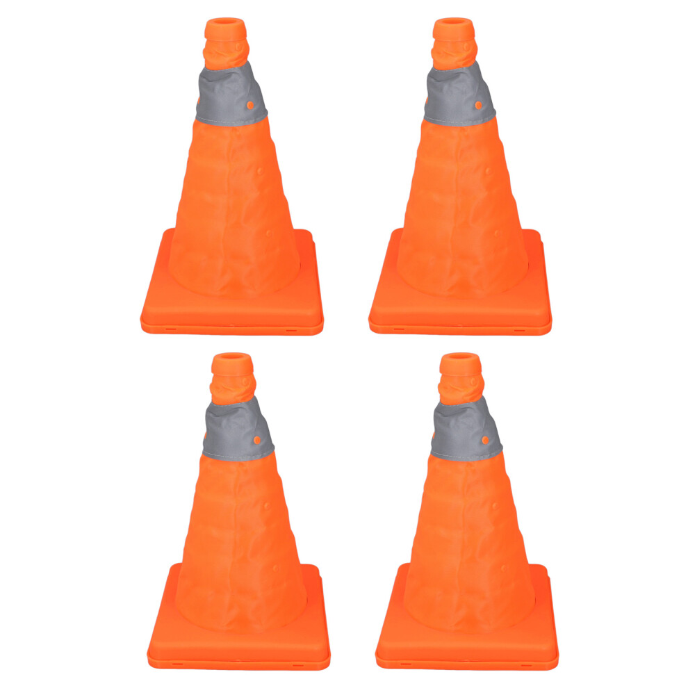 4Pcs 30Cm Foldable Safety Cones Orange Reflective Collars 323163282848
