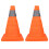 2Pcs Foldable Pop Up Safety Cones Reflective Collar Orange 30cm 1