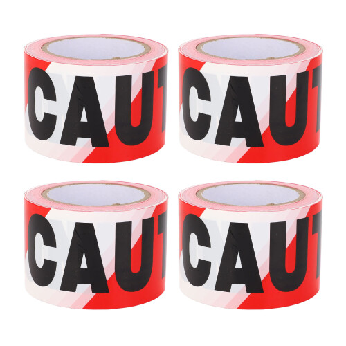 4 Pcs Caution Tape Non Adhesive Water Proof PE Warning Hazard