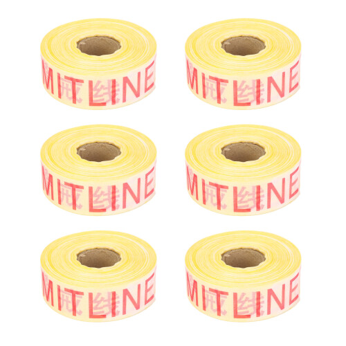 6x Gelb-Weiß Warnband Polyester 70cm robust