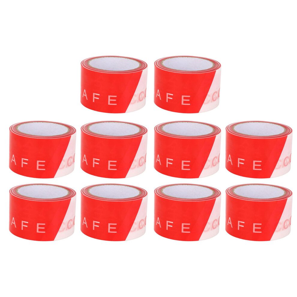 10Pcs Red White Hazard Warning Tape Pe Caution Construction Site Fence 610830963460