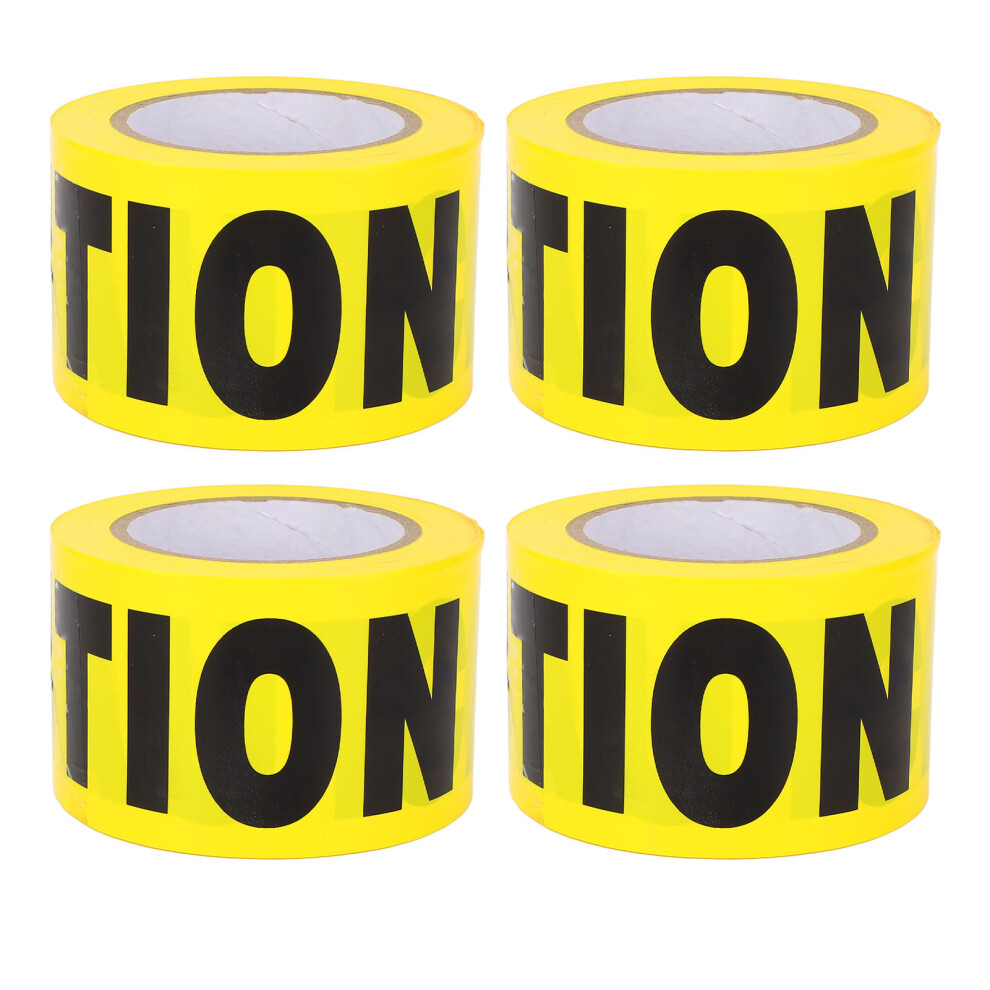 4Pcs Caution Tape Rolls Yellow Black Warning For Construction 610830963705