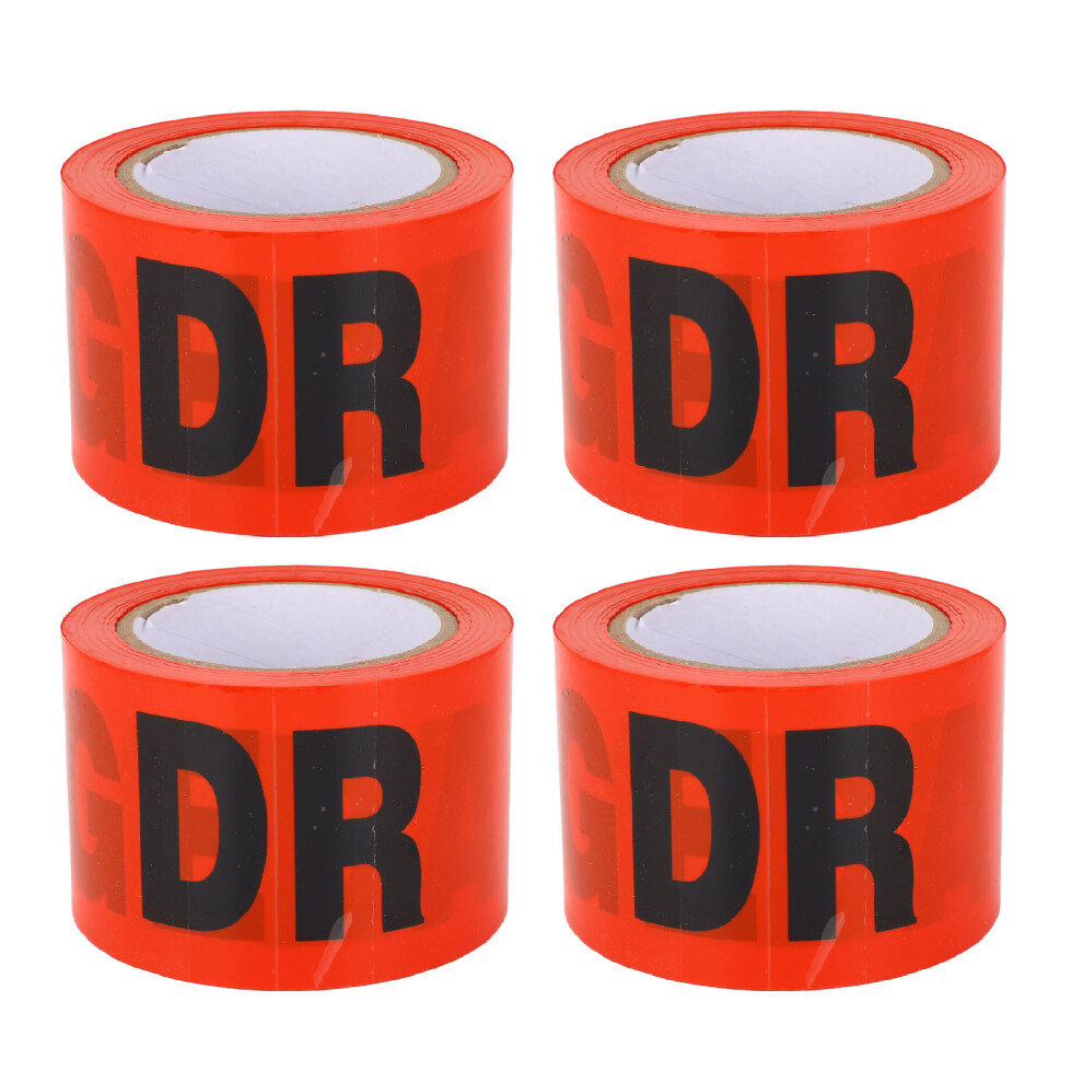 4Pcs Pe Warning Tape Non Adhesive Red Danger Construction Site 610830963484