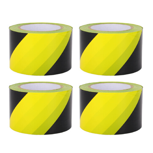 4PCS Yellow Caution Tape PE Wind Rain Proof Safety