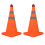 2PCS 45CM Foldable Traffic Cones Reflective Orange with 2 Lamps 4