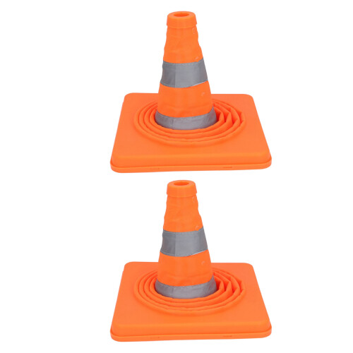 2Pcs Foldable Safety Cones Orange Reflective Collar for Parking 2