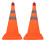 2PCS 45CM Foldable Traffic Cones Reflective Orange with 2 Lamps 3