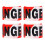 4PCS Non Adhesive Red White Black PE Waterproof Danger Tape 5